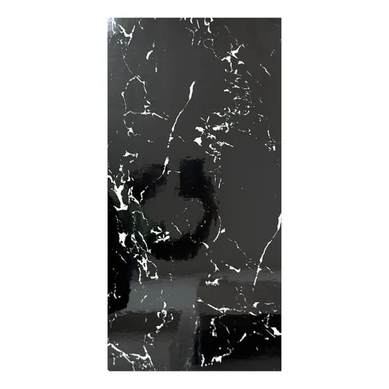 Placas Autoadhesivas Negro Simil Marmol Pared X5 Color Negra 2