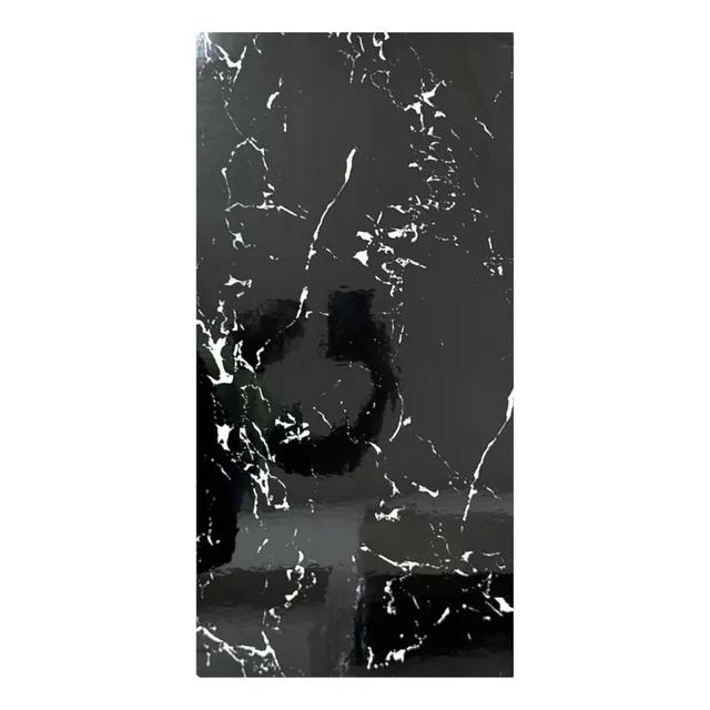 Placas Autoadhesivas Negro Simil Marmol Pared X5 Color Negra 2