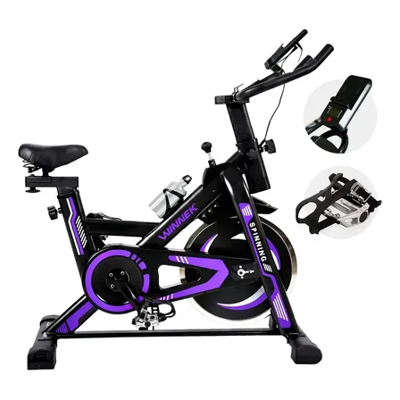 Bicicleta Ergométrica Winnek 13kg Preto Wnnk1708 Spin Force Cor Preto E Roxo