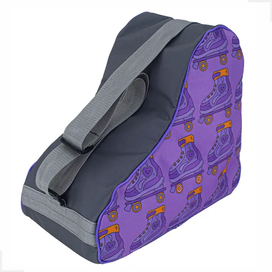 Bolsa Mochila Para Patins Quad Roller Reforçada Patinação Cor Lilás Desenho do tecido Lisa