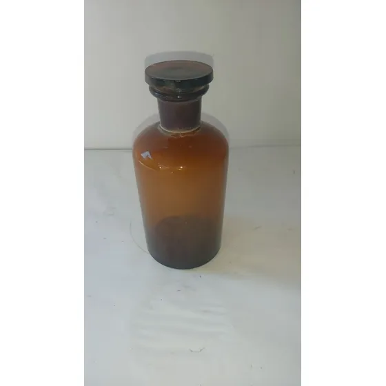 Frasco Botella Vidrio Ambar 250ml C/ Tapón Vidrio Esmerilado