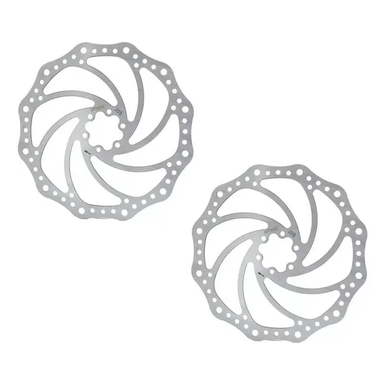 Par Disco Rotor De Freio Diant/tras 203mm X-time Bike Cor Prateado