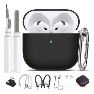 Funda Kit Protectora Silicona Para AirPods 4 Case +limpiador Funda Kit Protectora Silicona Para AirPods 4 Case +limpiador