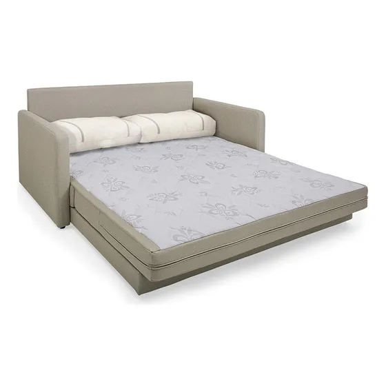 Sofá-cama Herval Aurora, 2 Lugares, Linho Bege Areia Desenho Do Tecido Liso