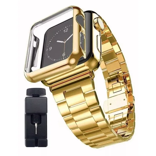 Correa Acero Inoxidable +case Para Apple Watch 38/40/42/44mm