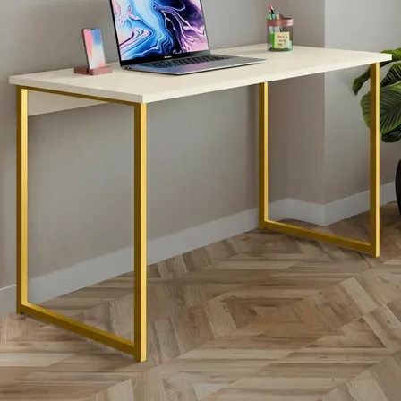 Mesa Escrivaninha 120cm Industrial Estudo Escritório Pés Aço
