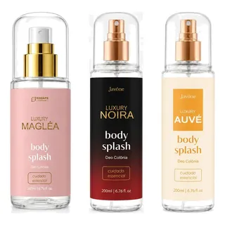 Javone Trio De Body Splash Javône Luxury 200ml Cada Magléa Noira E Auvé Deo Colôn