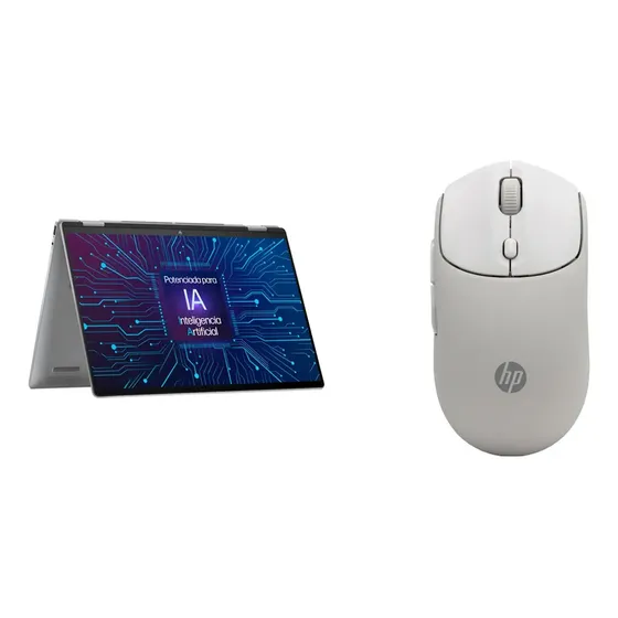 Kit Hp: Notebook Envy 2 In 1 Ryzen 7 16gb 1t Plateado + Mouse Inalámbrico 400 Silencioso Maple