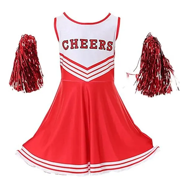 Roupa Uniforme De Líder De Torcida Com Meias, Pompons