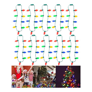 W Juego De 10 Piezas De Adornos Navideños, Collar De Luces W Juego De 10 Piezas De Adornos Navideños, Collar De Luces