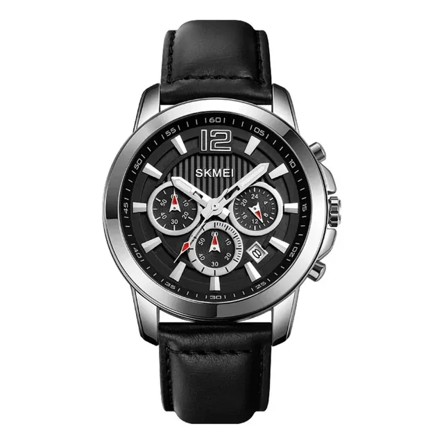 Reloj Deportivo Skmei 1989 Cronometro Correa Cuero Negro F N