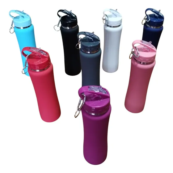 Termo Botella Deportivo Engomado Doble Capa Termico 500ml