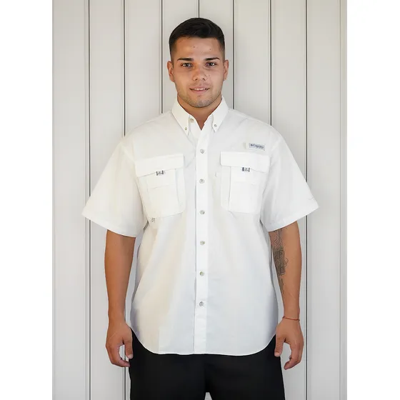 Camisa Hombre Columbia Manga Corta Secado Rapido Con Uv