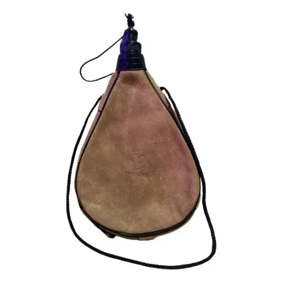 Bota De  Vino - Bolsa De Cuero - Española - Vintage