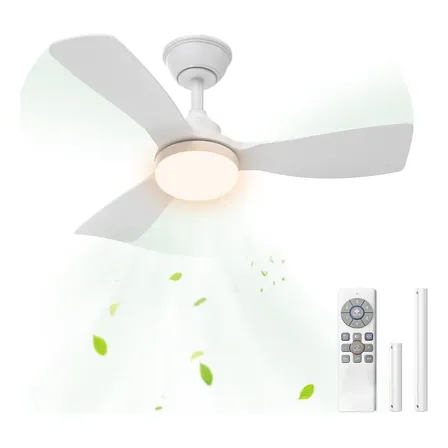 Ventilador De Teto 36 Polegadas Com Luz E Controle Remoto, Motor Dc Reversível, 3cct, Dimerizável E Silencioso... 3 91 Cm Branco 50/60hz 127/220v Plástico