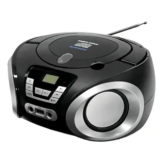 Cd Player Bluethooth Radio Boombox Portatil Usb Fm Digital Cor Preto