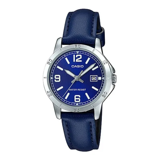Reloj Casio Ltp-v004l-2budf Mujer 100% Original Color de la correa Azul Color del bisel Plata Color del fondo Azul