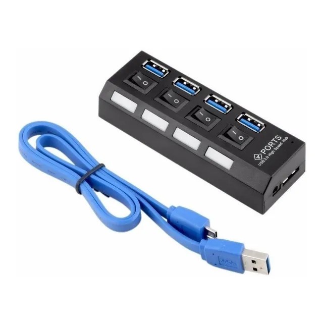 Hub Usb 4 Puertos 3.0 Interruptor Indicador De Luz-tecnomati