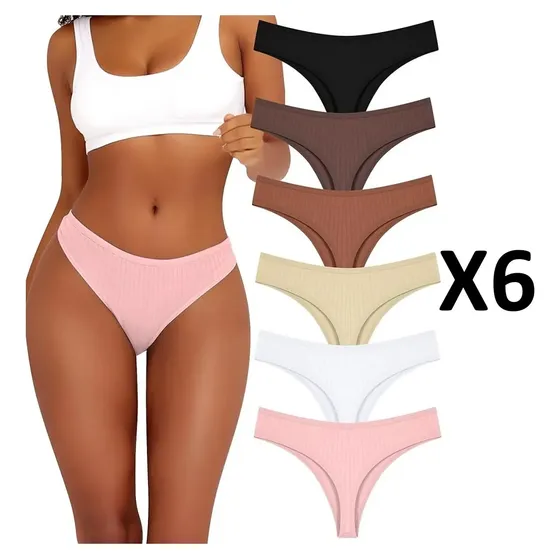 Pantaleta Pantys Tipo Hilo Para Dama Ropa Interior Algodón
