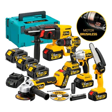 Kit Multiferramentas 5 Em 1 A Bateria 21v The Black Tools