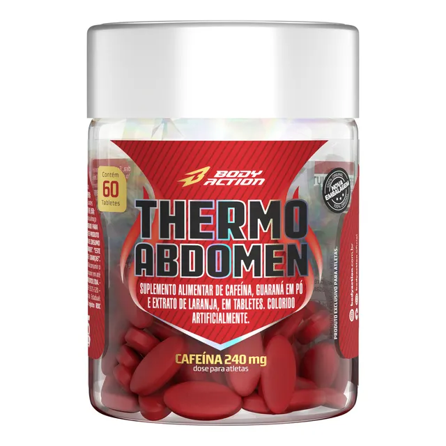 Suplemento Bodyaction  Thermo Abdomen Cafeína 240mg em pote 60 comprimidos