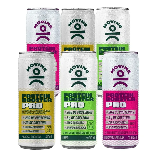 Bebida Protein Booster Moving Morango E Limão 6x310ml