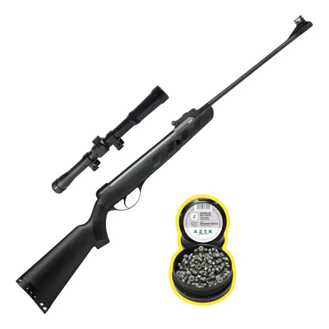 Rifle Aztk Colibrí 4.5mm Resorte Monotiro + Mira + Diabolos