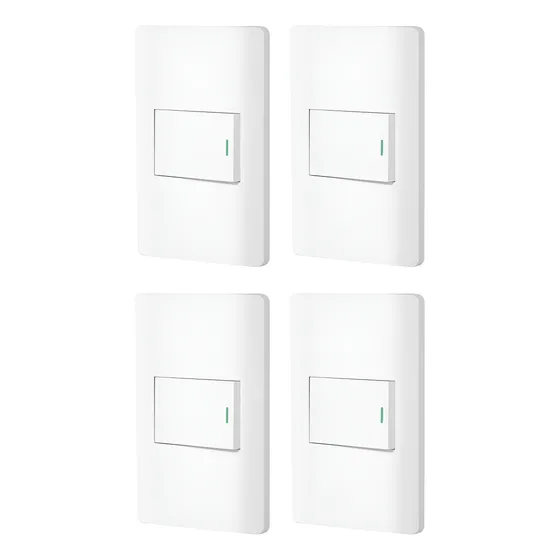 Kit De 4 Placas Armadas Con 1 Apagador E Indicador Nocturno