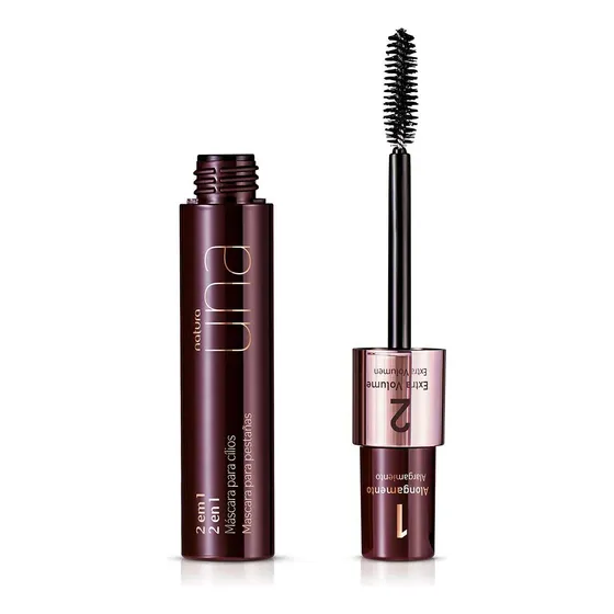Máscara Para Cílios Natura Una 2 En 1 10ml Cor Preto