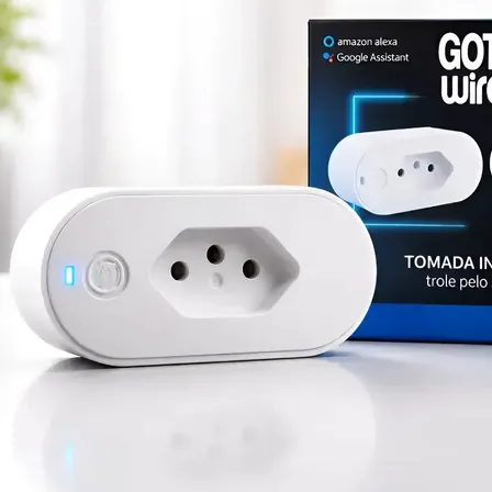 Tomada Inteligente Wi-fi Smart Bivolt Com Monitor De Consumo Automação Residencial Smart Plug Gotwire? Compatível Com Alexa, Google Home, Tuya E Smart Life