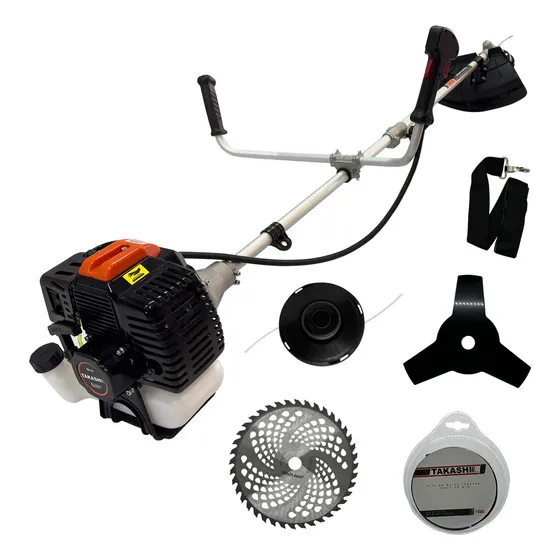 Desbrozadora Desmalezadora 52cc A Gasolina 2.5hp Takashi color negro 2 tiempos con accesorios incluidos