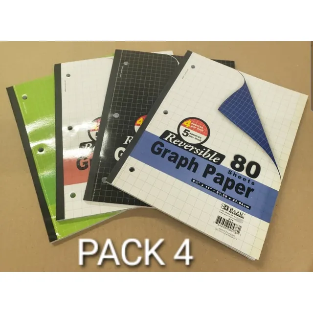 Block Cuadriculado 80hojas Perforadas Made In Usa Pack 4 Pza