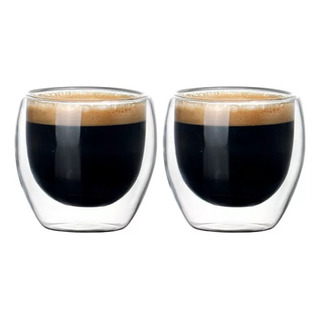 Set De 2 Tazas De Café Expreso 80ml De Doble Pared Set De 2 Tazas De Café Expreso 80ml De Doble Pared