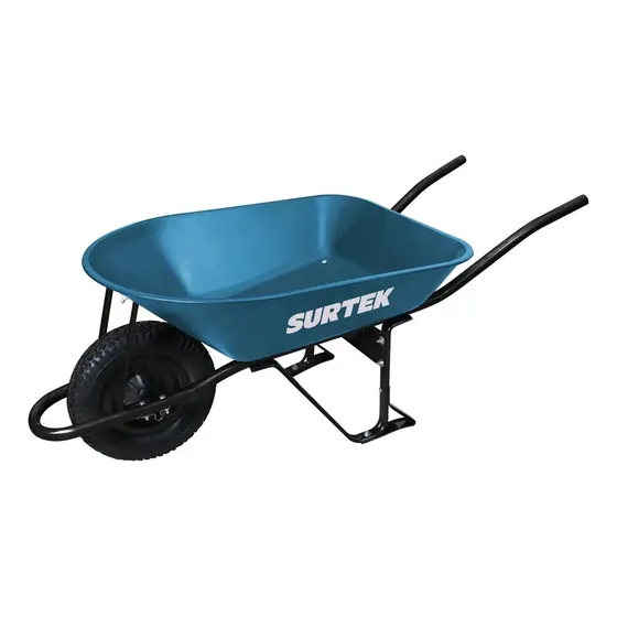 Carretilla Reforzada C/ Llanta Imponchable 80l Azul Surtek