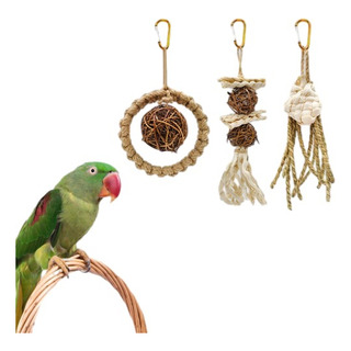 3pzs De Juguete Para Aves Loro De Pájaro 3pzs De Juguete Para Aves Loro De Pájaro