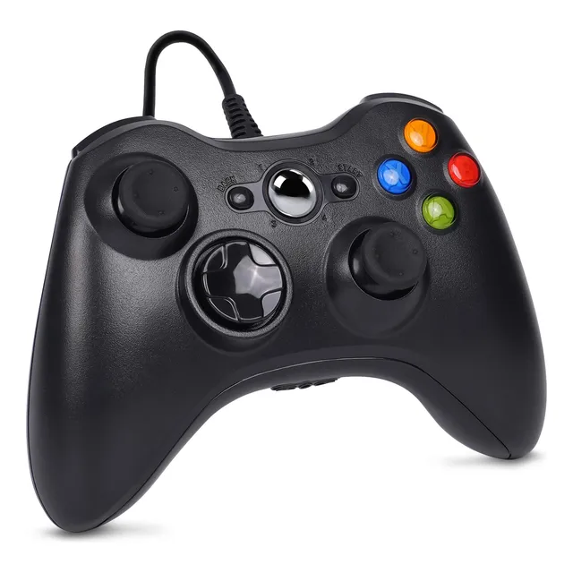 Controlador Con Cable Adecuado Para Consola Xbox360 Y Comput Negro