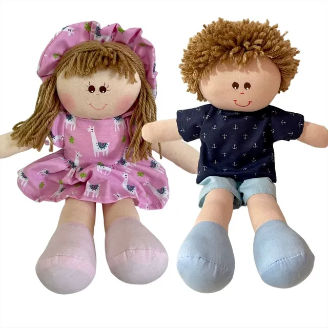 Oferta Kit Com 2 Bonecos De Pano 30cm Casal Menino/menina