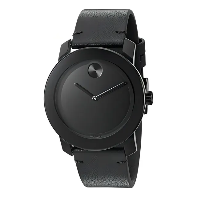 Reloj De Cuero Y Acero Inoxidable De Cuarzo Suizo Movado, Co