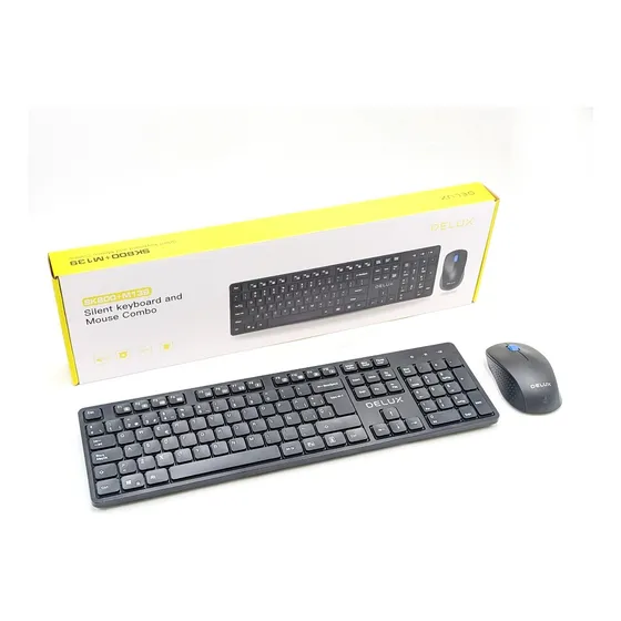 Kit Combo Teclado Y Mouse Inalambrico Usb Delux Pc Laptop