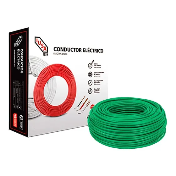 Caja 100 Mts Cable Iusa Negro Thw Cal 12 Awg 100%cobre