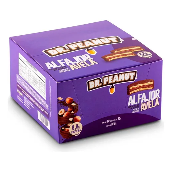 Caixa De Alfajor C/ Whey Dr Peanut  (12 Un) - Todos Sabores