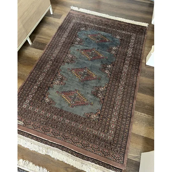Tapete Persa Pakistan. Lana Y Seda 100%. Hecho A Mano.
