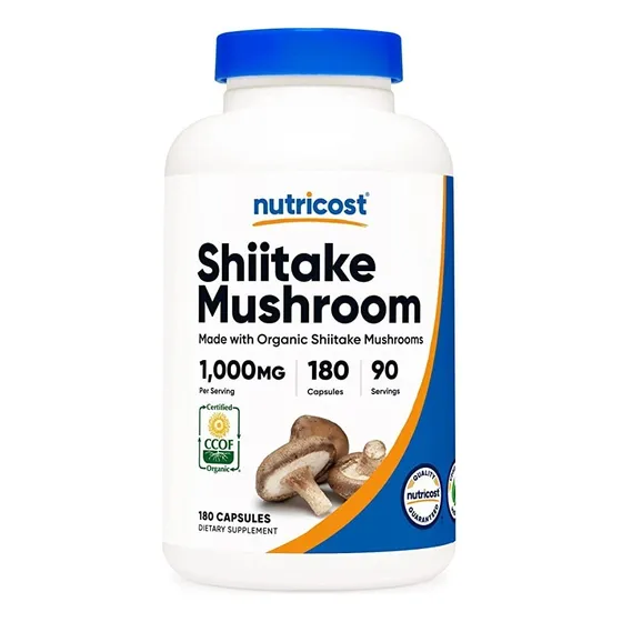 Shiitake Mushroom (1000mg) 180 Capsulas - Nutricost Sabor Neutro