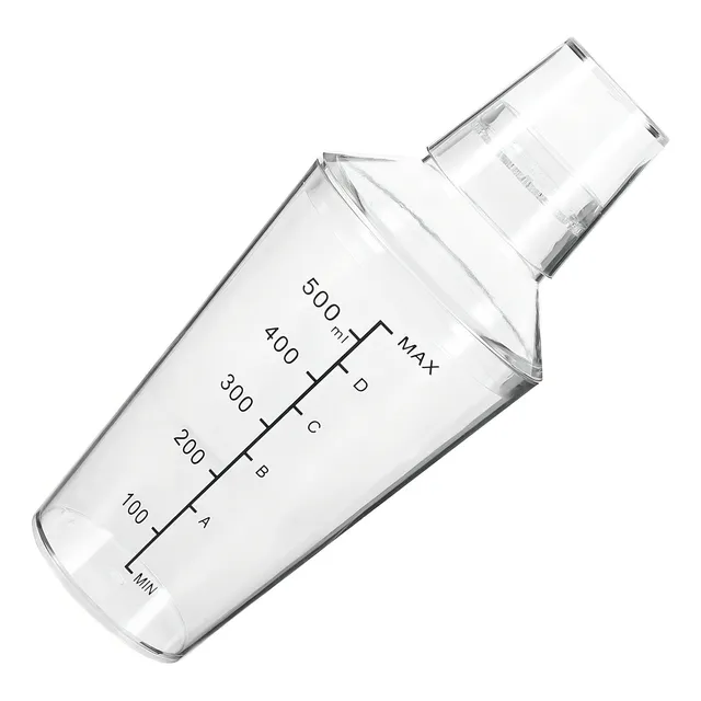 Coctelera Shaker Para Bar 500ml Tapa Y Vaso Graduados Jigger Color Blanco