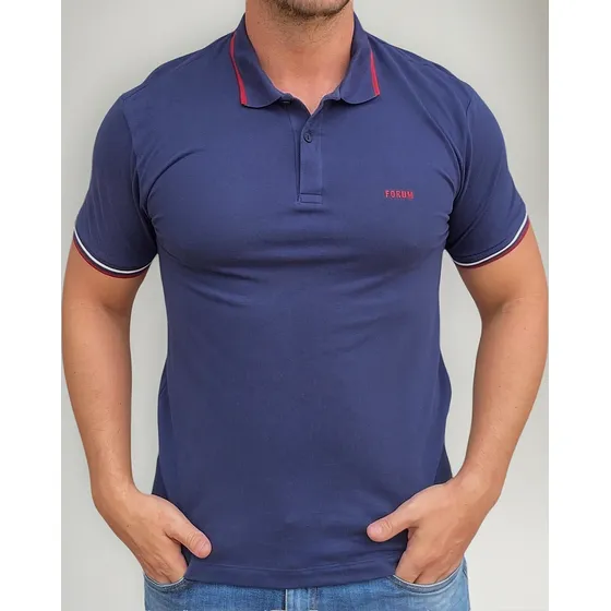 Camisa Gola Polo Forum - Modelo Gola Com Listras