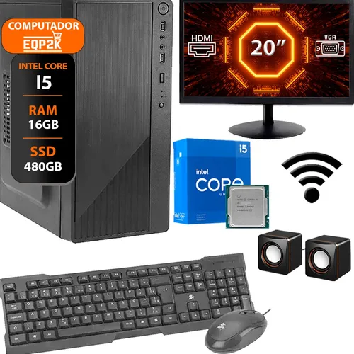 Computador Completo Intel Core I5 8gb Ssd 120gb Monitor 19 | Frete