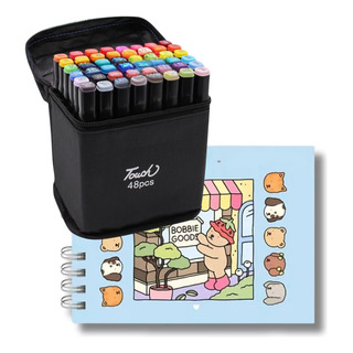 Livro Colorir Bobbie Good 50 Folhas Kit Canetas 48 Cores Livro Colorir Bobbie Good 50 Folhas Kit Canetas 48 Cores