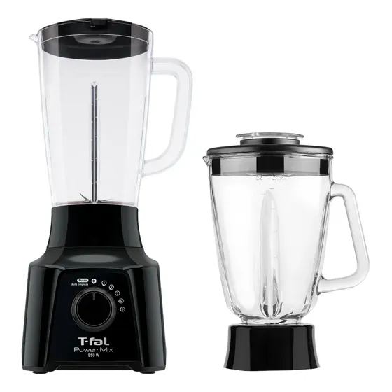 Combo Licuadora T-fal Powermix 1.25l Ln28s8x0 Negro + Vaso de Vidrio Adicional