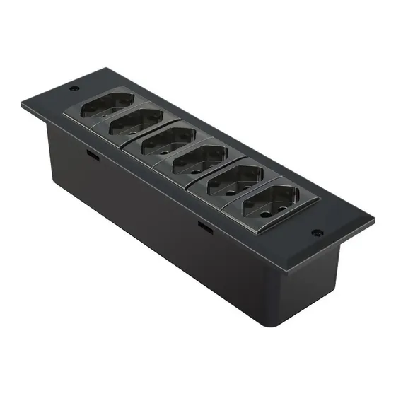 Régua Caixa De Tomada Embutir Com 6 Tomadas Flex- Re06fn