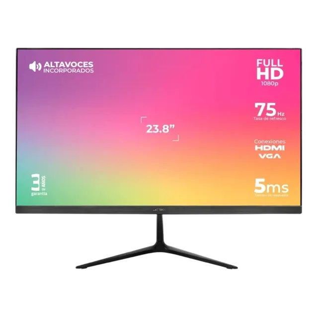 Monitor Led Actek Sp240 Plano 23.8 75hz 5 Ms Color Negro